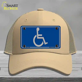 Handicap Logo Novelty License Plate Hat Mesh / Khaki