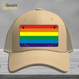 Rainbow Flag Novelty License Plate Hat Mesh / Khaki