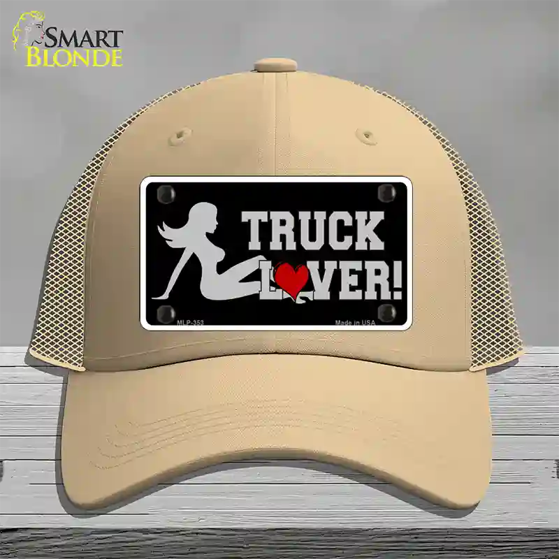 Truck Lover Girl Novelty License Plate Hat Mesh / Khaki