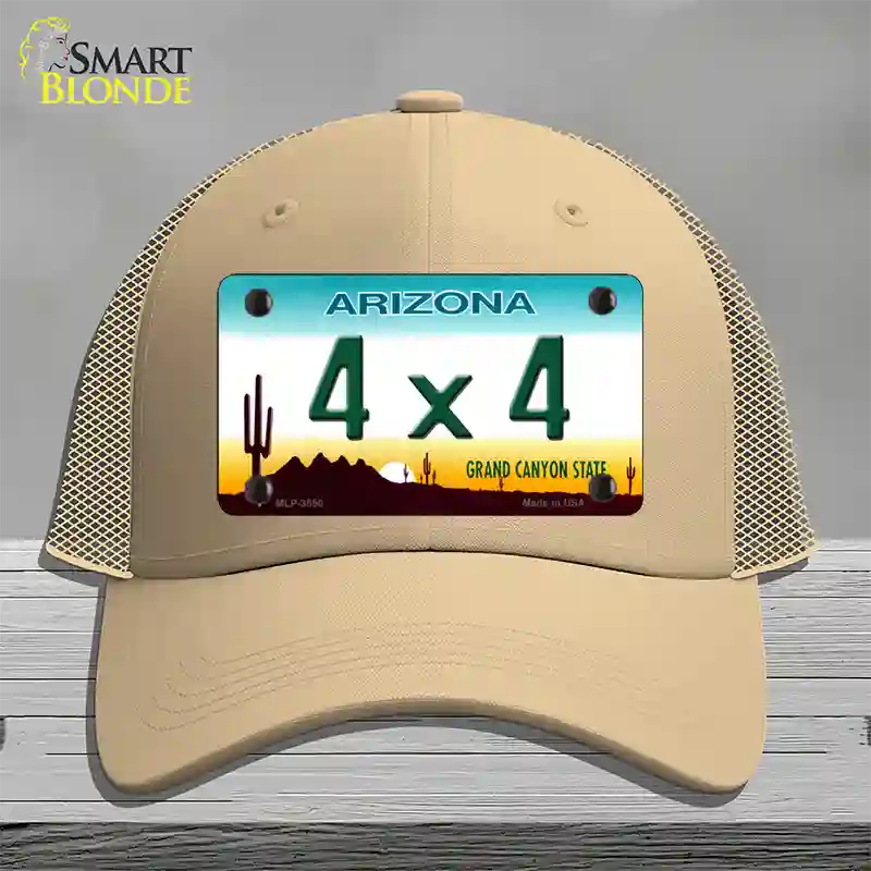 4X4 Arizona Novelty License Plate Hat Mesh / Khaki