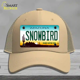 Snowbird Arizona Novelty License Plate Hat Mesh / Khaki