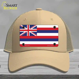 Hawaii Flag State Flag Novelty License Plate Hat Mesh / Khaki