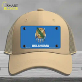 Oklahoma State Flag Novelty License Plate Hat Mesh / Khaki