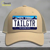 Tailgtr New York Novelty License Plate Hat Mesh / Khaki