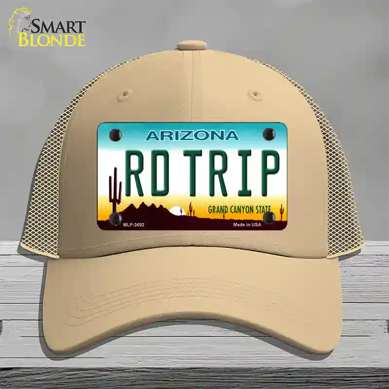 Rd Trip Arizona Novelty License Plate Hat Mesh / Khaki