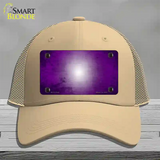 Purple White Fade Scratched Novelty License Plate Hat Mesh / Khaki