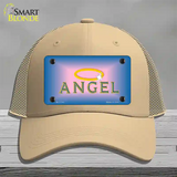 Angel Novelty License Plate Hat Mesh / Khaki