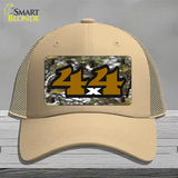 4x4 Camouflage Novelty License Plate Hat Mesh / Khaki