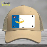 Azores Flag Novelty License Plate Hat Mesh / Khaki