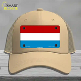 Luxembourg Flag Novelty License Plate Hat Mesh / Khaki