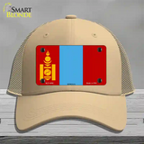 Mongolia Flag Novelty License Plate Hat Mesh / Khaki