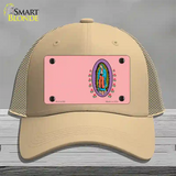 Virgin Mary Pink Novelty License Plate Hat Mesh / Khaki