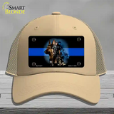 Thin Blue Line Police K-9 Novelty License Plate Hat Mesh / Khaki