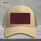 Burgundy Novelty License Plate Hat Mesh / Khaki