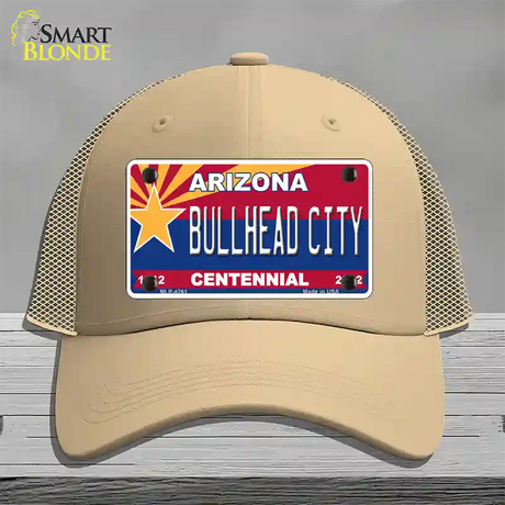 Arizona Centennial Bullhead City Novelty License Plate Hat Mesh / Khaki