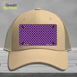Purple White Quatrefoil Novelty License Plate Hat Mesh / Khaki