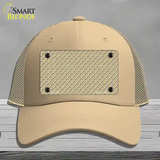 Gold White Quatrefoil Novelty License Plate Hat Mesh / Khaki