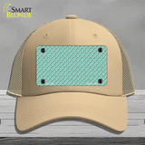 Mint White Quatrefoil Novelty License Plate Hat Mesh / Khaki