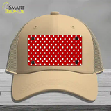 Red Polka Dot Novelty License Plate Hat Mesh / Khaki