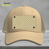 Gold Polka Dot Novelty License Plate Hat Mesh / Khaki