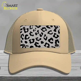 Grey Black Cheetah Novelty License Plate Hat Mesh / Khaki