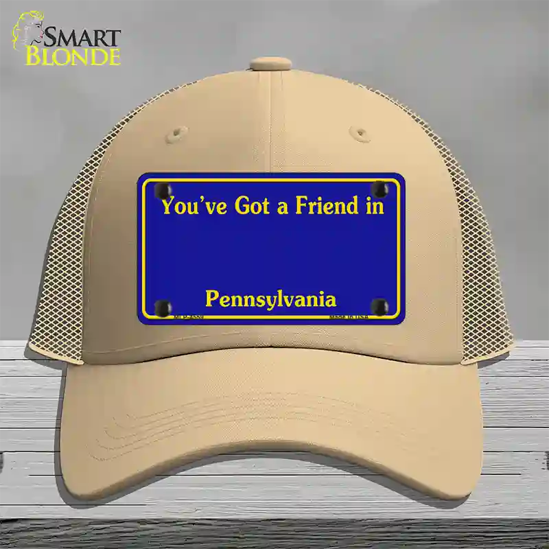 Pennsylvania Blue State Blank Novelty License Plate Hat Mesh / Khaki