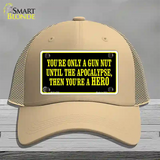 Gun Nut Novelty License Plate Hat Mesh / Khaki