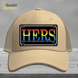 Hers Rainbow Novelty License Plate Hat Mesh Khaki