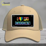 I Love My Daddies Novelty License Plate Hat Mesh / Khaki
