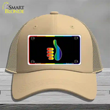 Thumbs Up Novelty License Plate Hat Mesh Khaki