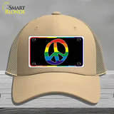 Peace Sign Novelty License Plate Hat Mesh Khaki