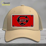 Super Bitch Novelty License Plate Hat Mesh / Khaki