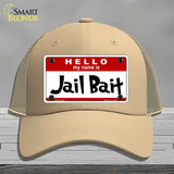 Jail Bait Novelty License Plate Hat Mesh / Khaki