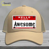 Awesome Novelty License Plate Hat Mesh / Khaki