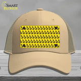 Yellow Black Anchor Novelty License Plate Hat Mesh / Khaki