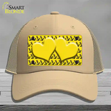Yellow Black Anchor Yellow Heart Center Novelty License Plate Hat Mesh / Khaki