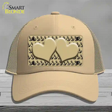 Gold Black Anchor Gold Heart Center Novelty License Plate Hat Mesh / Khaki