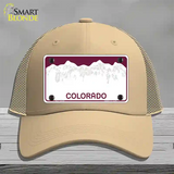 Colorado State Blank Novelty License Plate Hat Mesh / Khaki