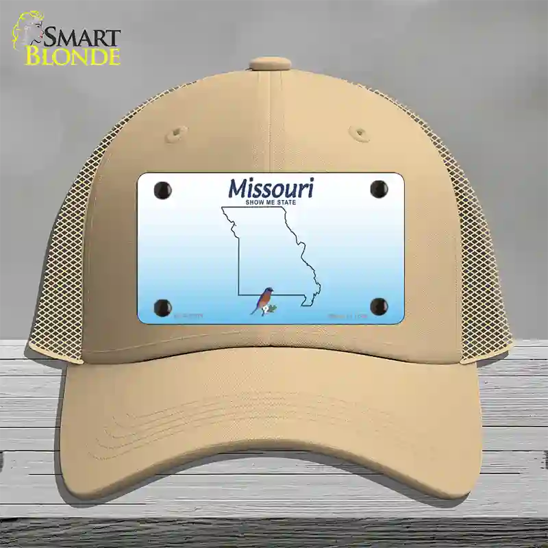 Missouri Show Me Blank Novelty License Plate Hat Mesh / Khaki