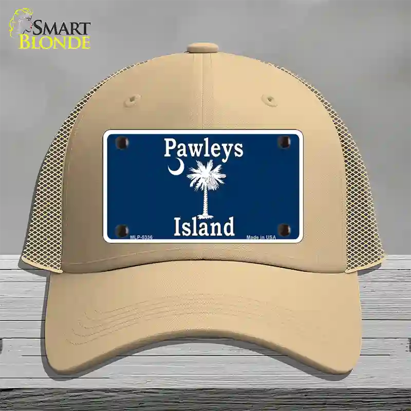 Pawleys Island Blue Novelty License Plate Hat Mesh / Khaki