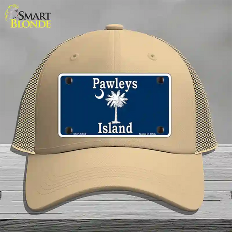 Pawleys Island Blue Novelty License Plate Hat Mesh / Khaki