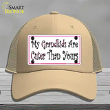 My Grandkids Are Cuter Novelty License Plate Hat Mesh / Khaki