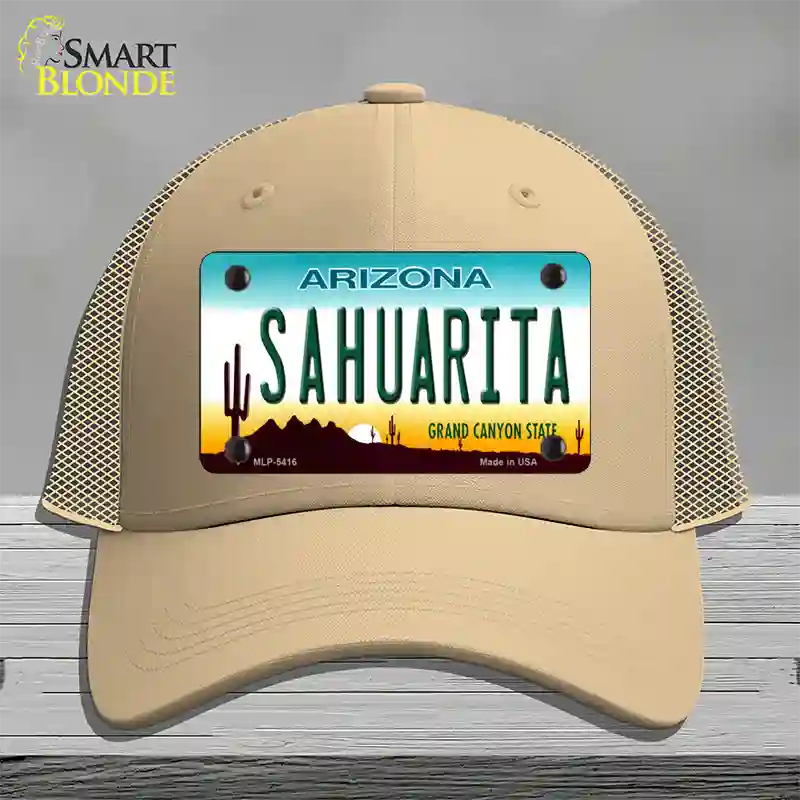 Sahuarita Arizona Novelty License Plate Hat Mesh / Khaki