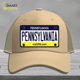 Pennsylvania State Novelty License Plate Hat Mesh / Khaki