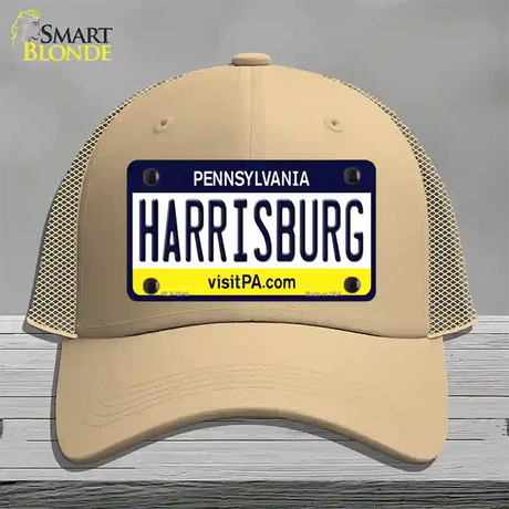 Harrisburg Pennsylvania State Novelty License Plate Hat Mesh / Khaki