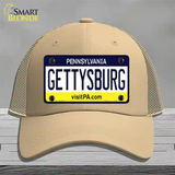 Gettysburg Pennsylvania State Novelty License Plate Hat Mesh / Khaki