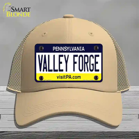 Valley Forge Pennsylvania State Novelty License Plate Hat Mesh / Khaki