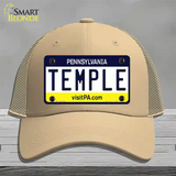 Temple Pennsylvania State Novelty License Plate Hat Mesh / Khaki
