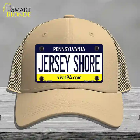 Jersey Shore Pennsylvania State Novelty License Plate Hat Mesh / Khaki