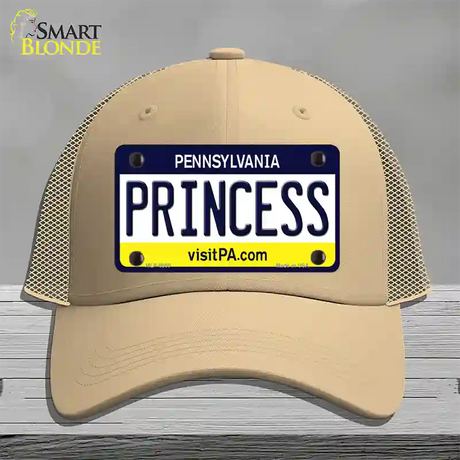 Princess Pennsylvania State Novelty License Plate Hat Mesh / Khaki